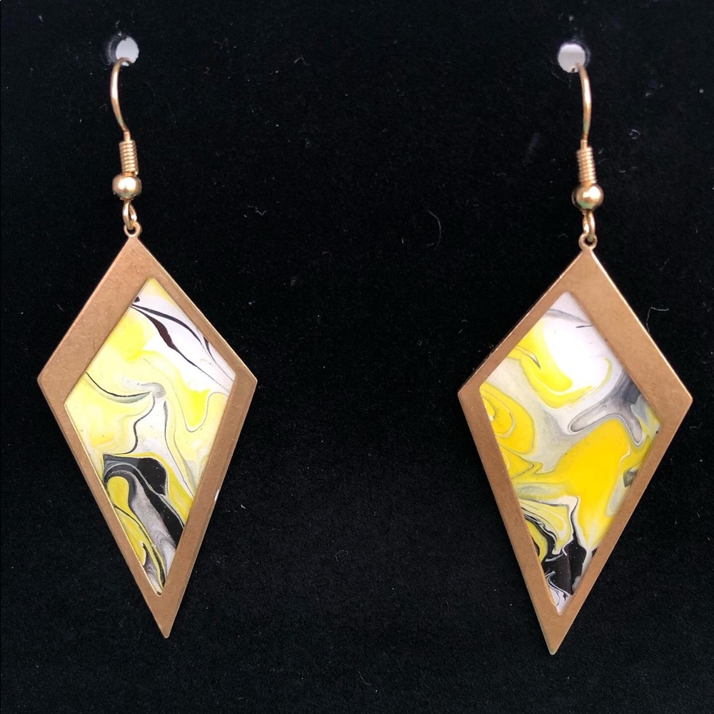 Acrylic painted earrings